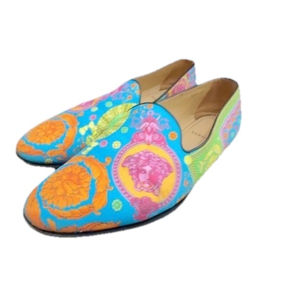 Versace Other - Versace Women's Vibrant Blue and Orange Loafers